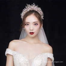 Cristal de luxe fait à la main populaire princesse accessoires de cheveux de mariage couronnes diadèmes et voiles de mariée